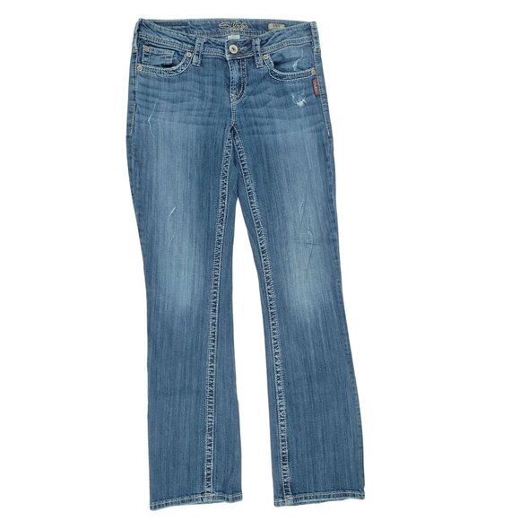 Silver Jeans Co Jeans Women 29x33 Aiko Bootcut Embroidered Whiskered Low Rise - Picture 3 of 15